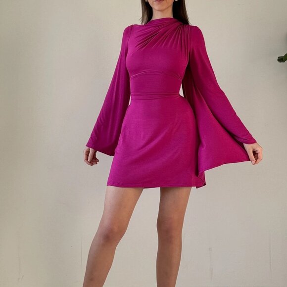 Magenta Pink Mini Dress - Picture 1 of 4